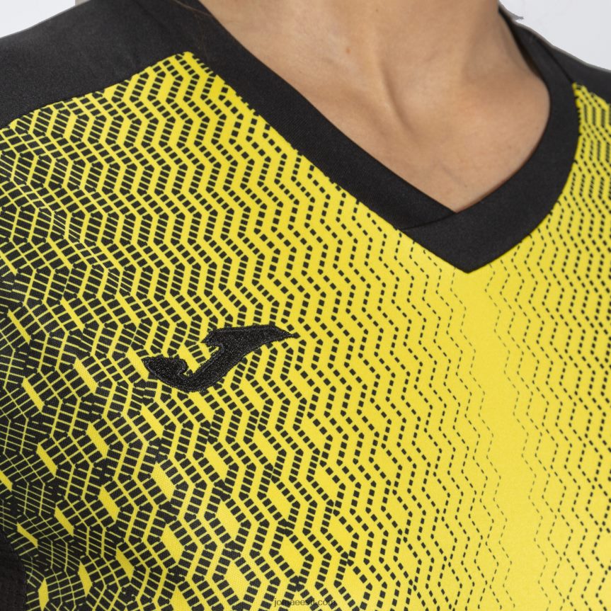 naised särk lühikeste varrukatega supernova DJNBH2561 must kollane Joma