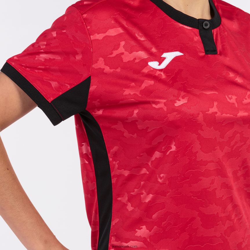 naised särk lühikeste varrukatega toletum ii DJNBH2257 punane must Joma