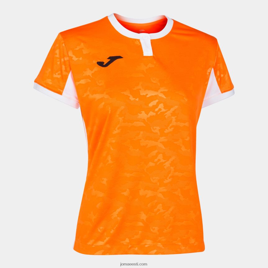 naised särk lühikeste varrukatega toletum ii DJNBH2600 oranž valge Joma