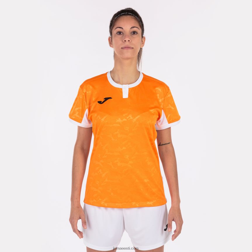 naised särk lühikeste varrukatega toletum ii DJNBH2600 oranž valge Joma