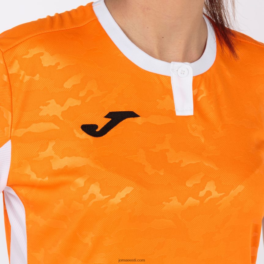 naised särk lühikeste varrukatega toletum ii DJNBH2600 oranž valge Joma