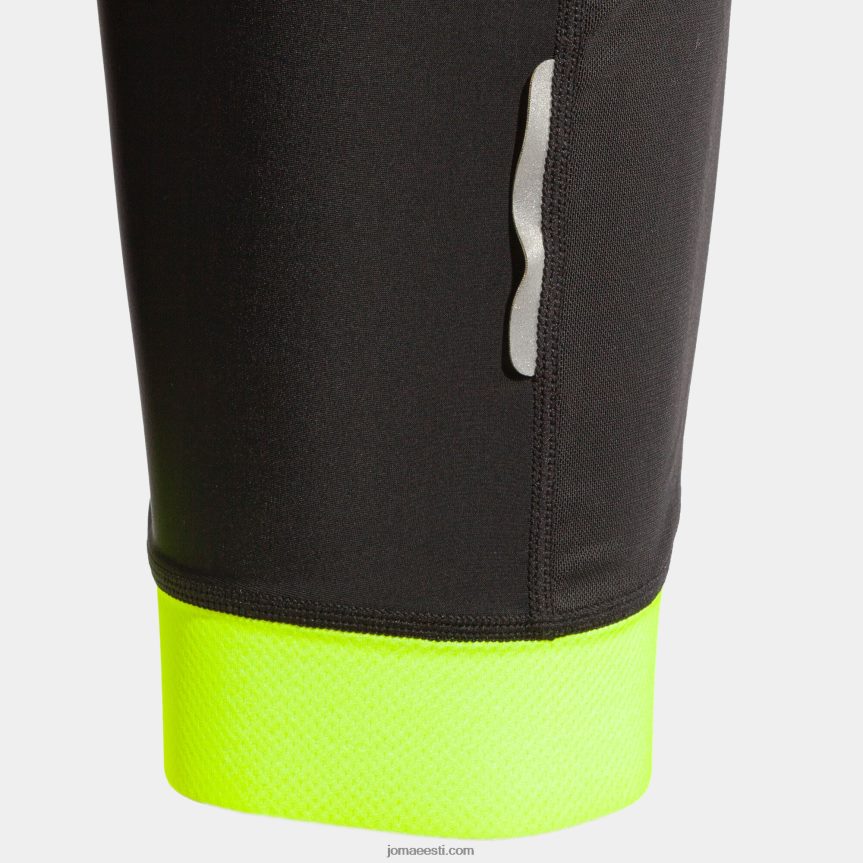 naised jalgrattapüksid crono DJNBH3753 must fluorestseeruv kollane Joma