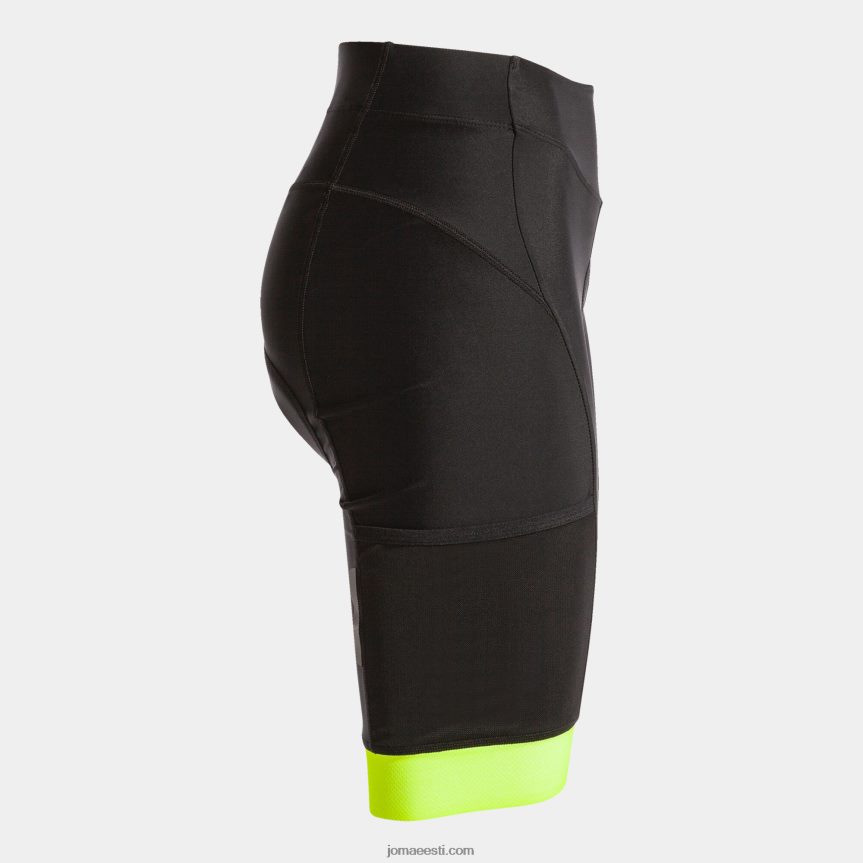 naised jalgrattapüksid crono DJNBH3753 must fluorestseeruv kollane Joma