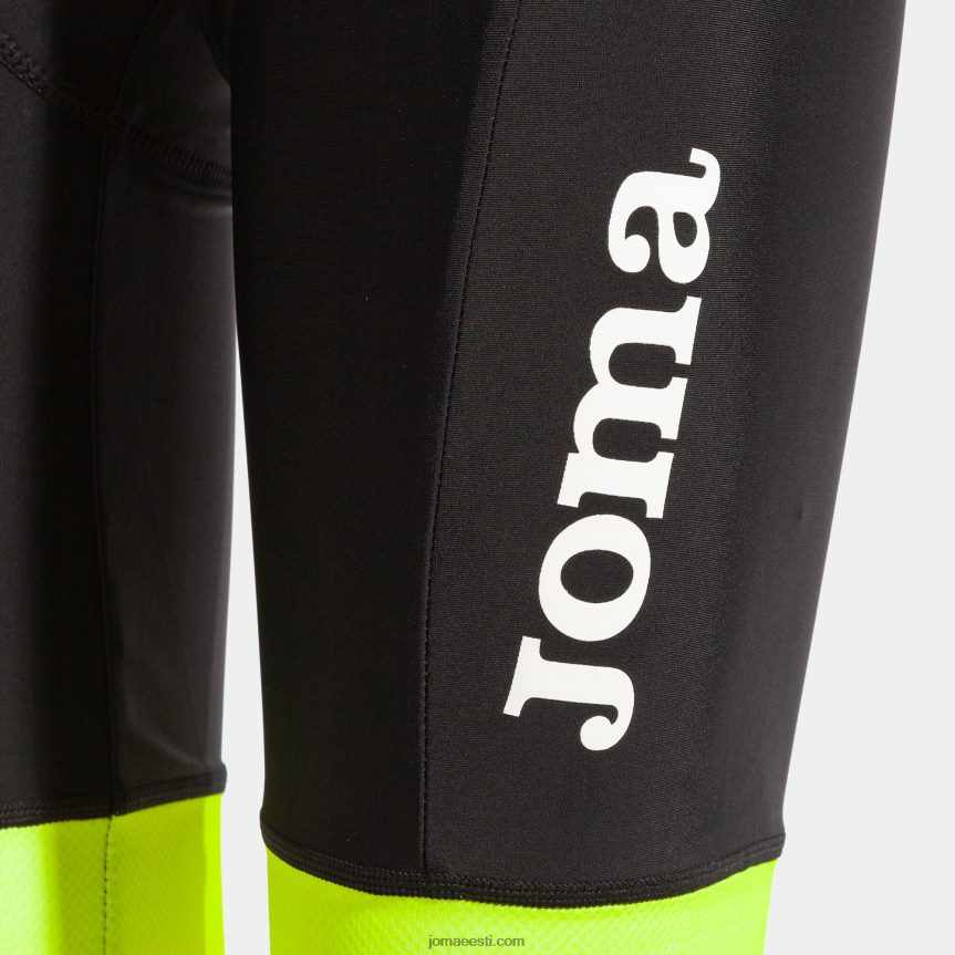 naised jalgrattapüksid crono DJNBH3753 must fluorestseeruv kollane Joma