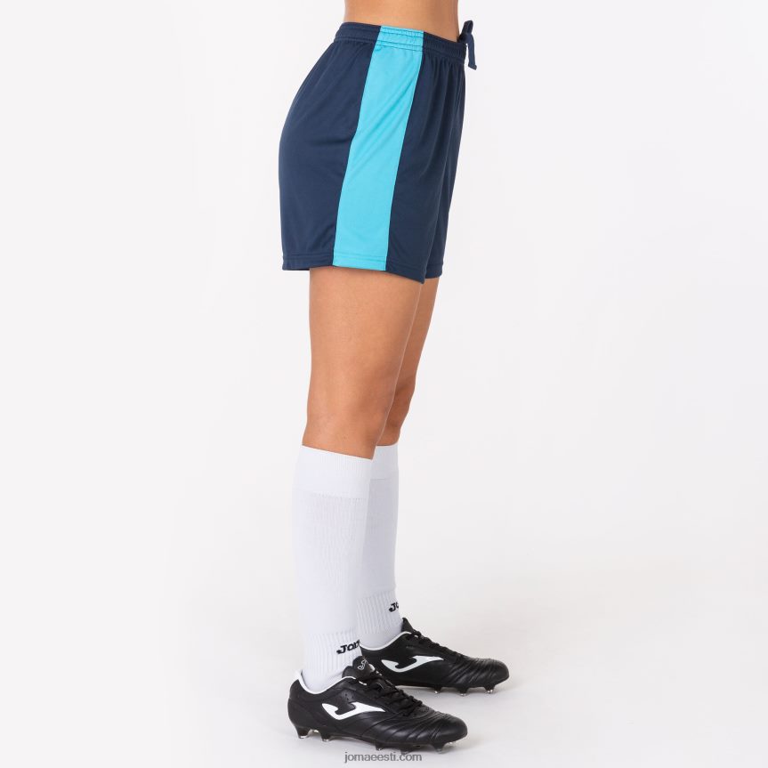 naised lühikesed püksid maxi DJNBH2198 tumesinine fluorestseeruv türkiissinine Joma