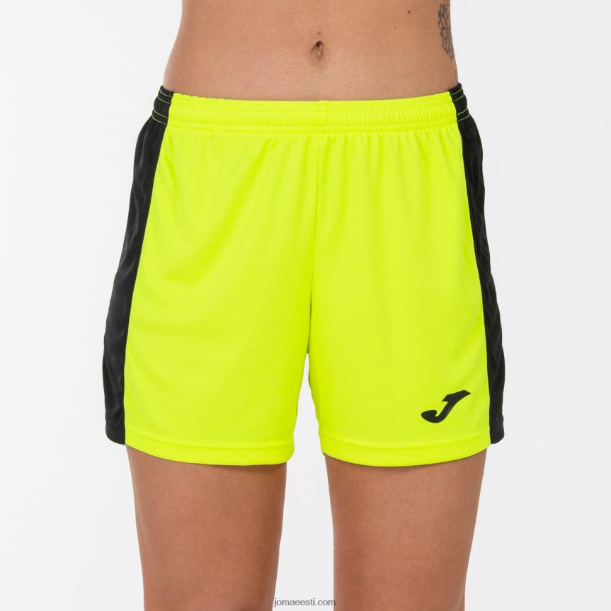 naised lühikesed püksid maxi DJNBH2364 fluorestseeruv kollane must Joma