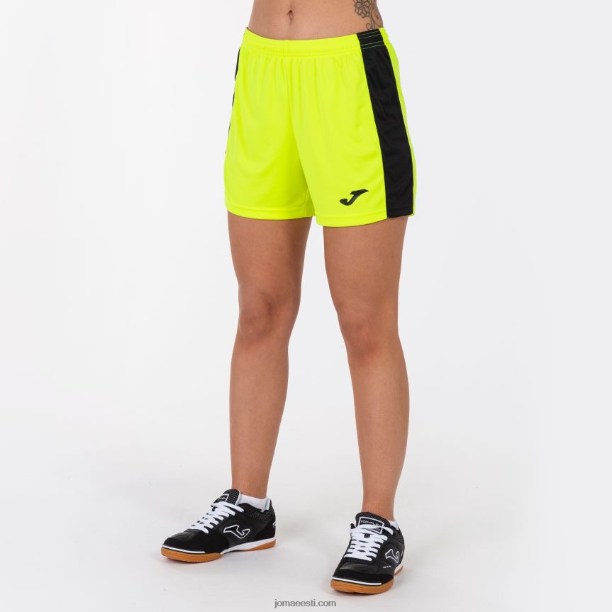 naised lühikesed püksid maxi DJNBH2364 fluorestseeruv kollane must Joma