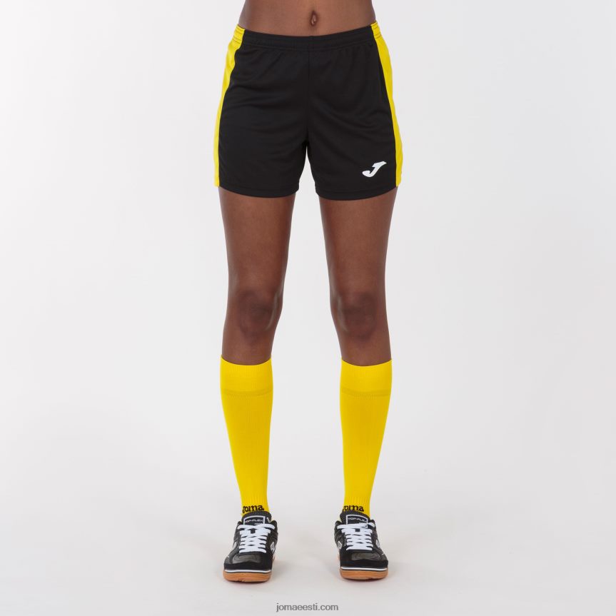 naised lühikesed püksid maxi DJNBH2460 must kollane Joma