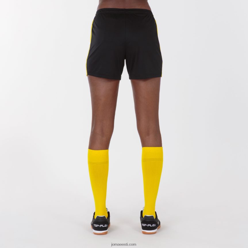 naised lühikesed püksid maxi DJNBH2460 must kollane Joma