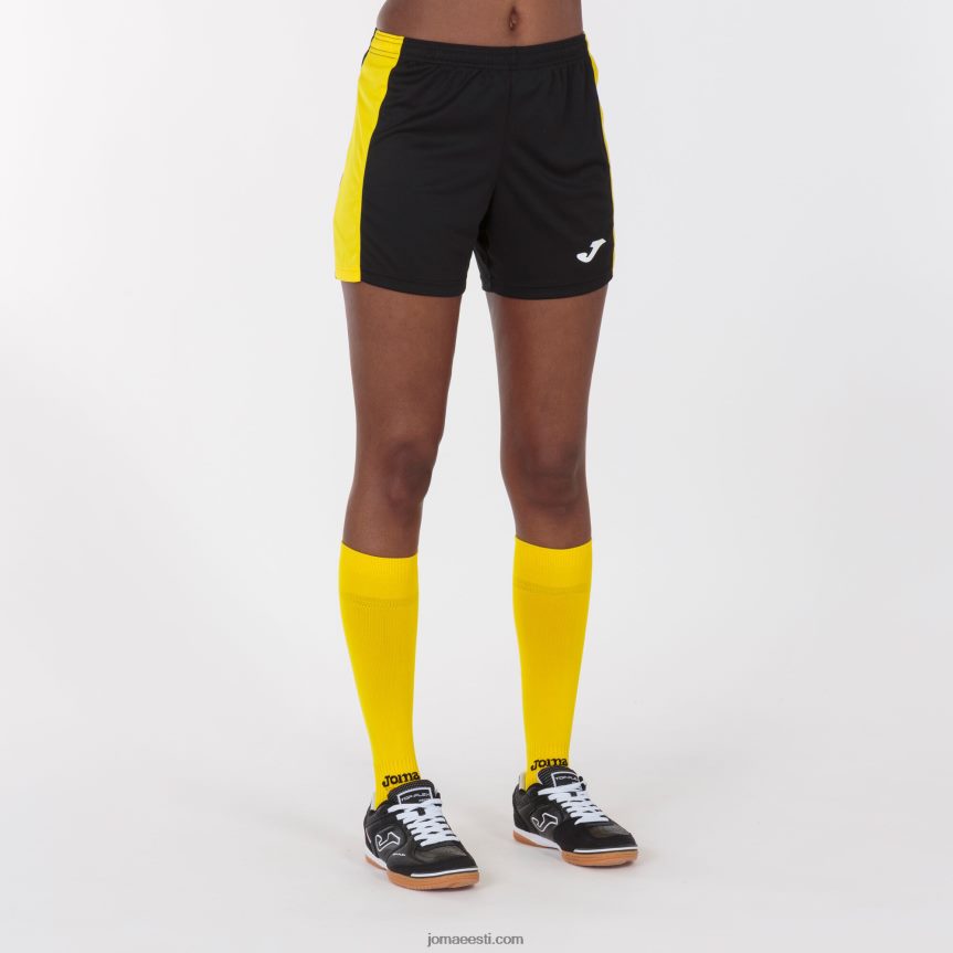 naised lühikesed püksid maxi DJNBH2460 must kollane Joma