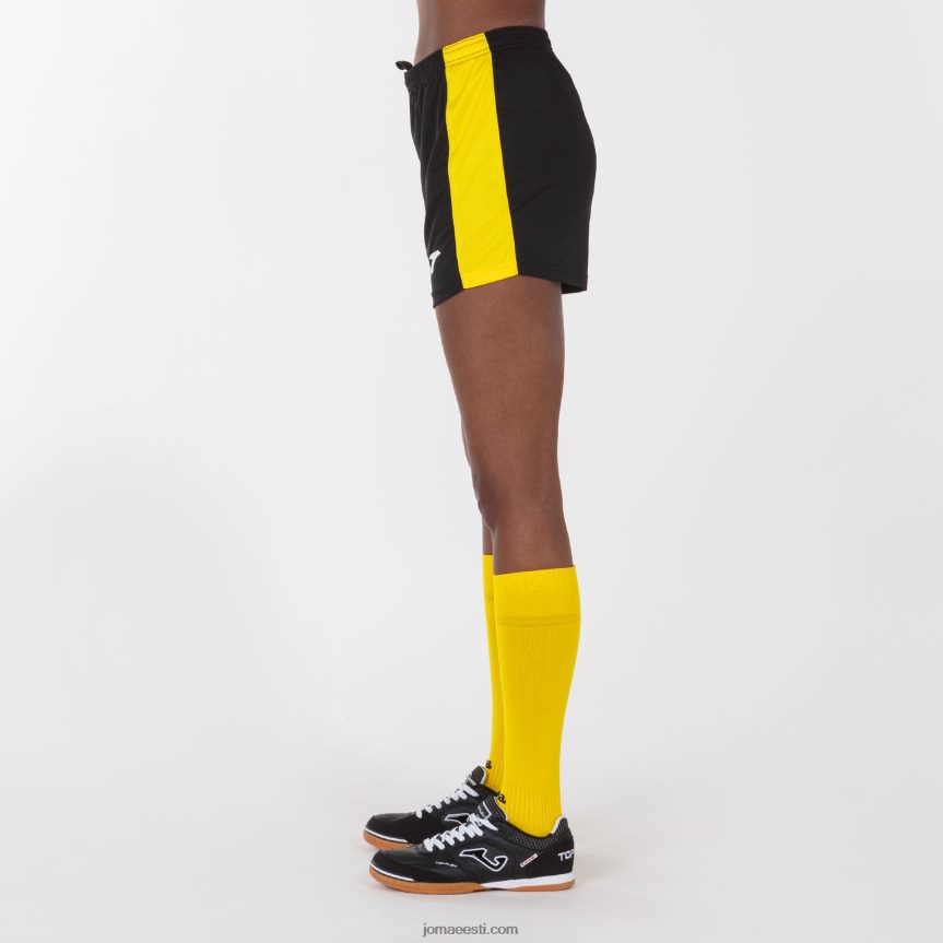 naised lühikesed püksid maxi DJNBH2460 must kollane Joma