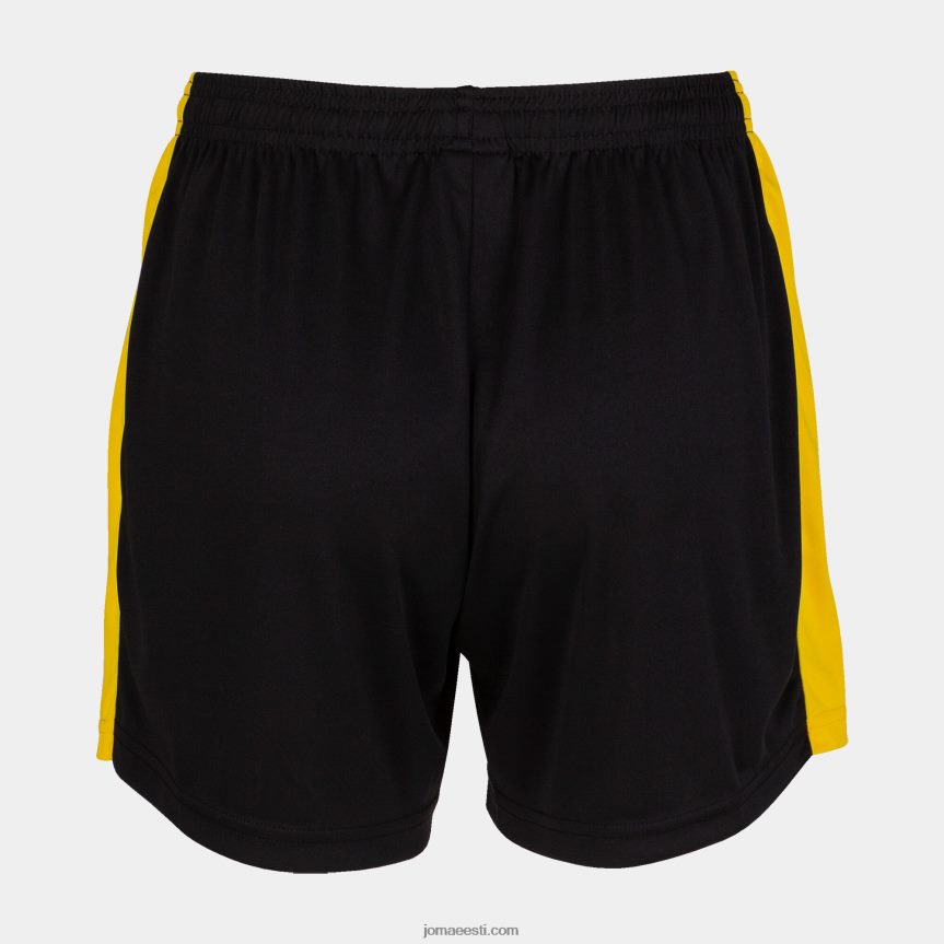 naised lühikesed püksid maxi DJNBH2460 must kollane Joma