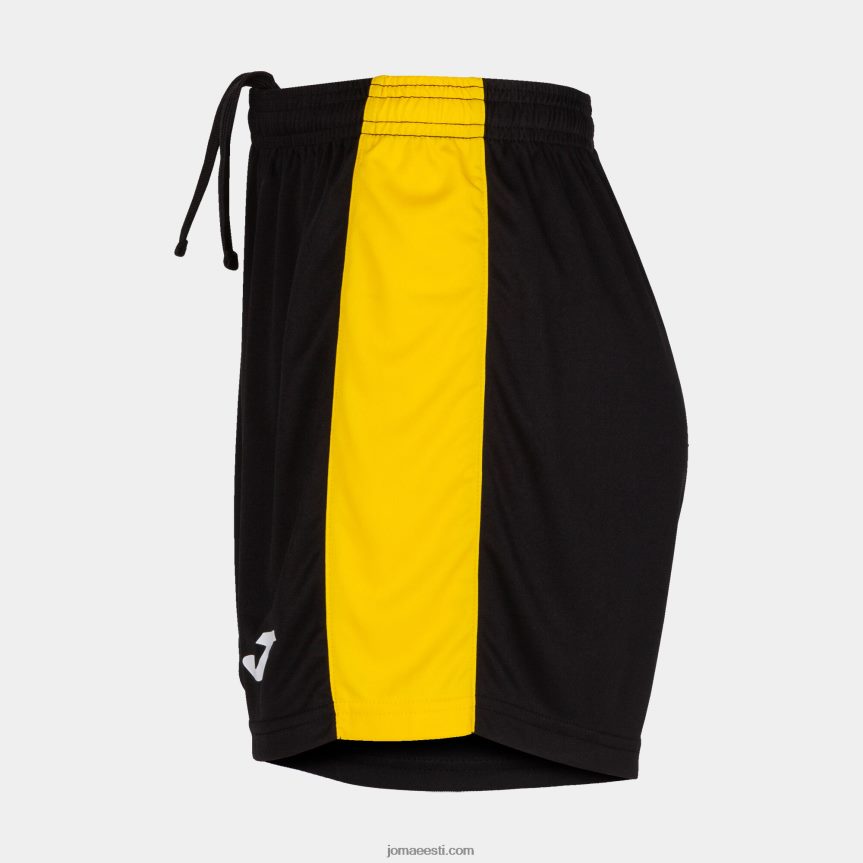 naised lühikesed püksid maxi DJNBH2460 must kollane Joma