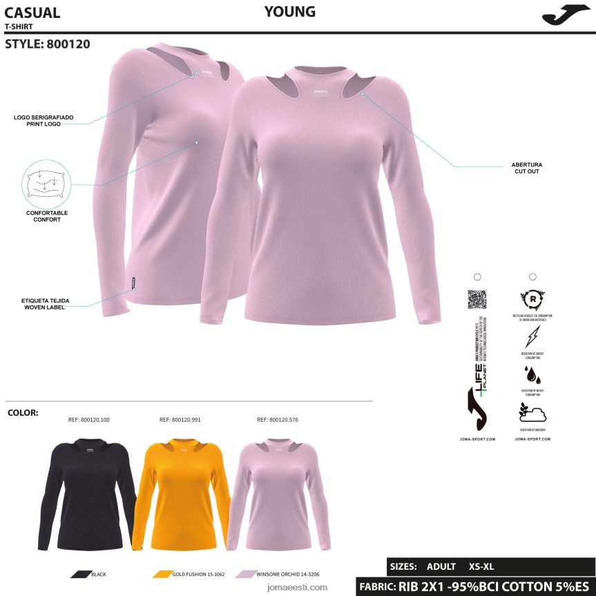 naised pikkade varrukatega särk daphne DJNBH2048 oranž Joma