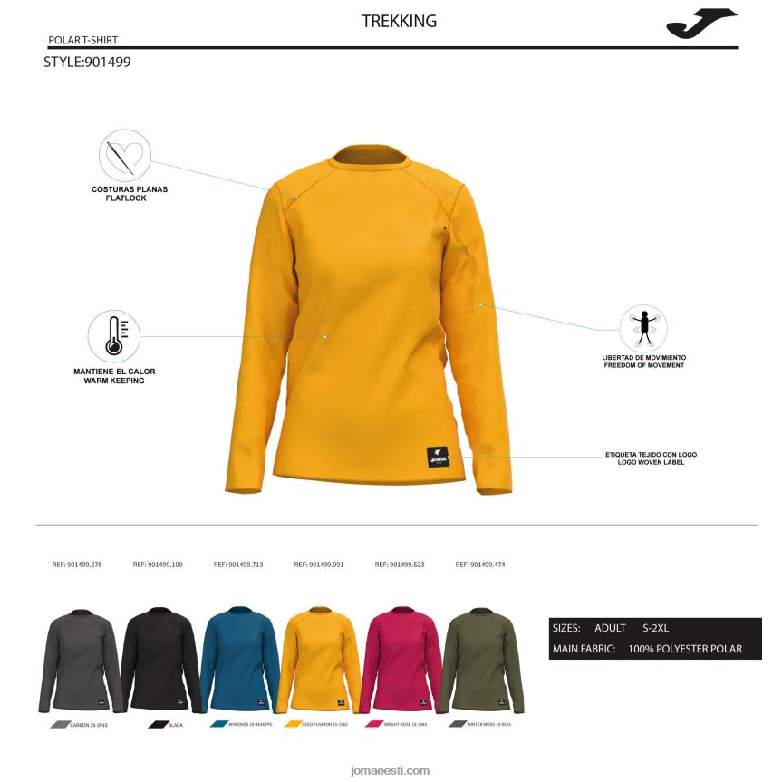 naised pikkade varrukatega särk explorer DJNBH1728 oranž Joma