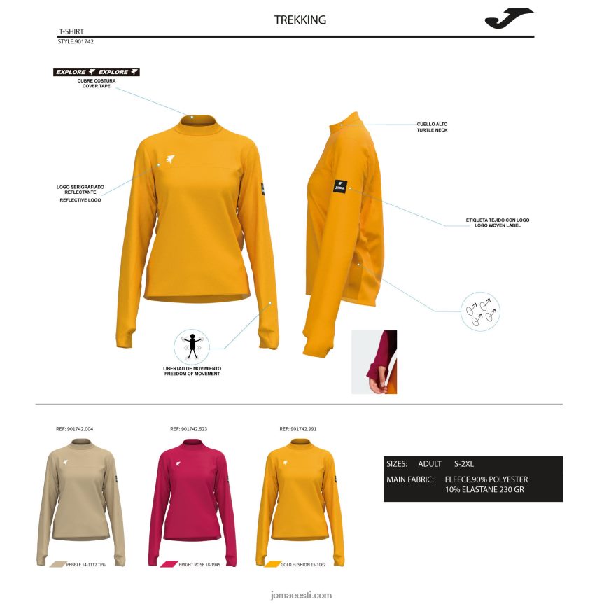 naised pikkade varrukatega särk explorer DJNBH2252 beež Joma