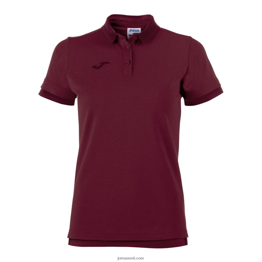 naised polosärk lühikeste varrukatega bali ii DJNBH2344 Burgundia Joma