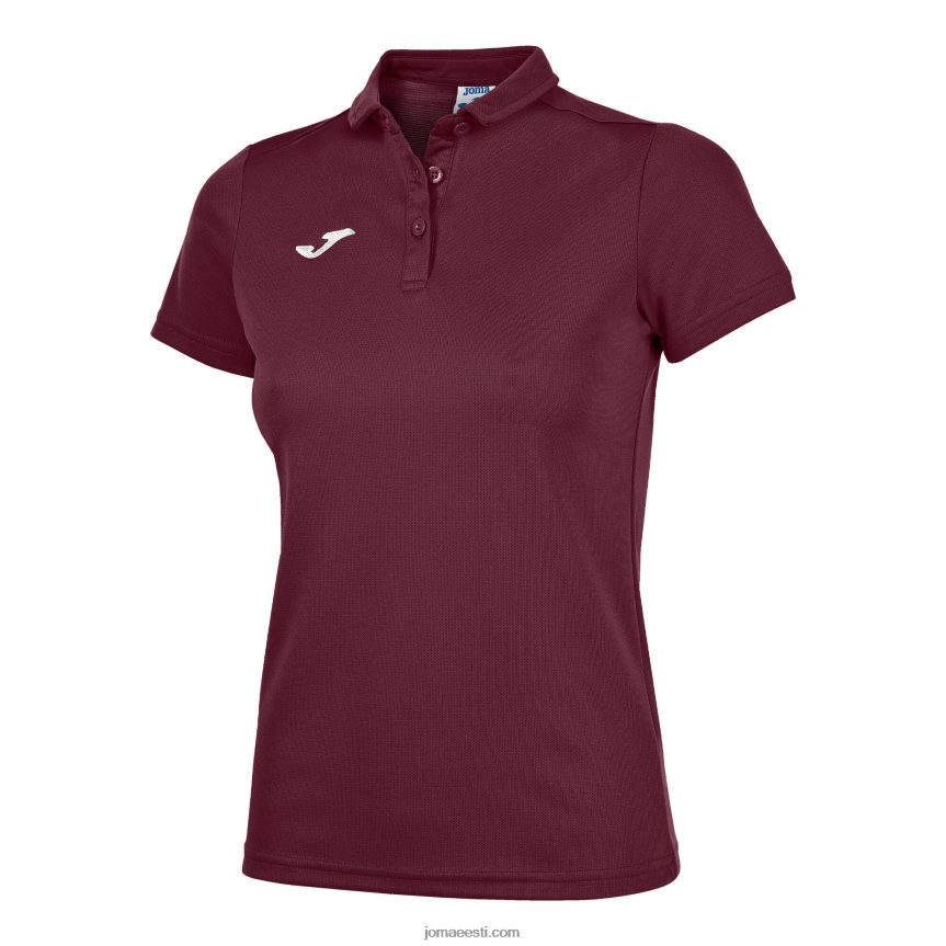 naised polosärk lühikeste varrukatega hobi DJNBH1794 Burgundia Joma