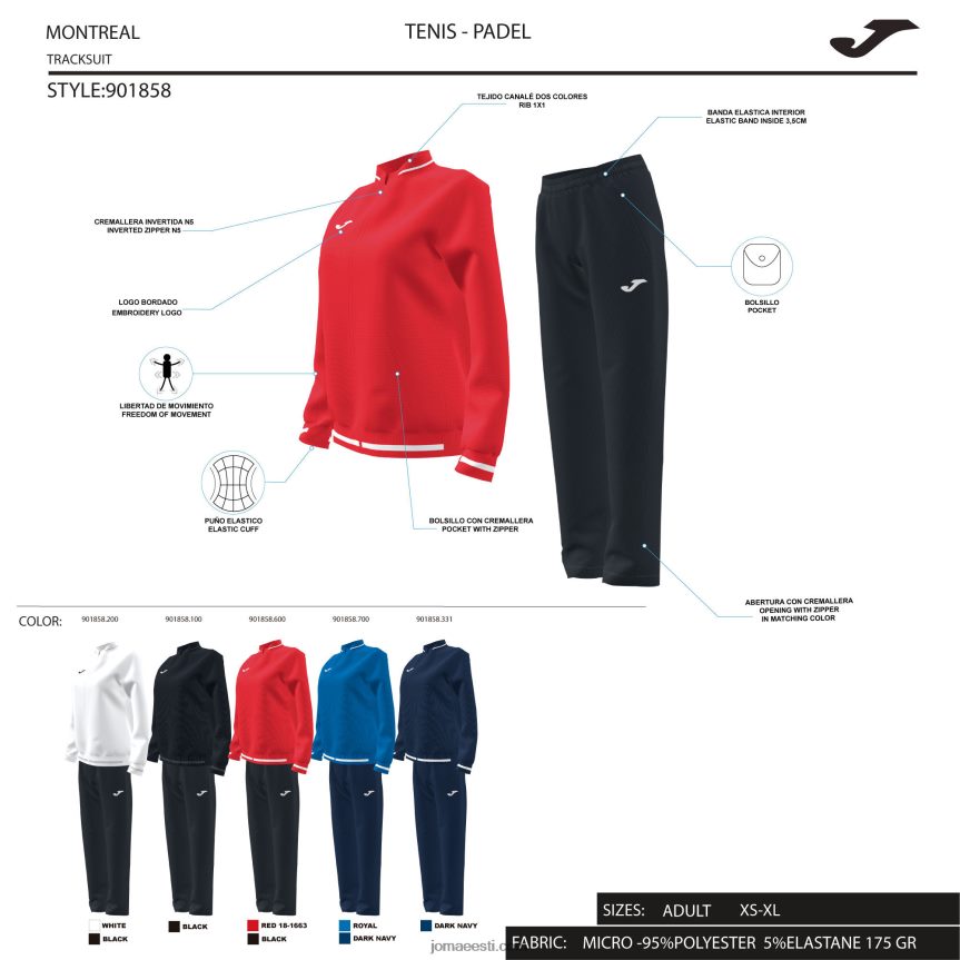 naised spordidress montreal DJNBH2050 mereväe sinine Joma