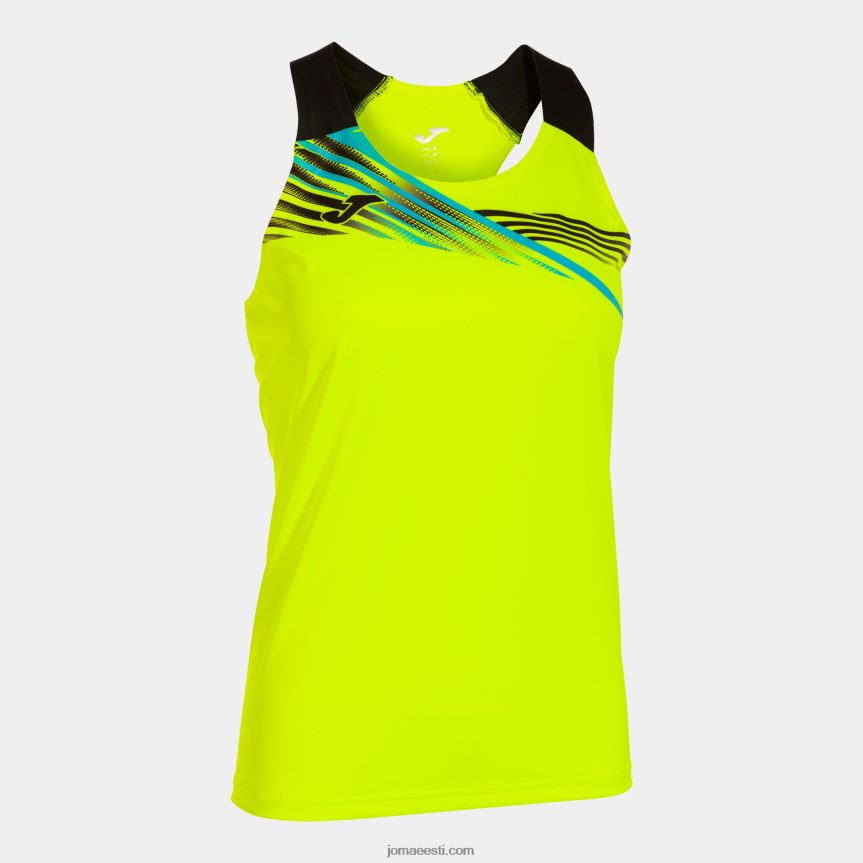 naised tank top eliit x DJNBH1760 fluorestseeruv kollane must Joma