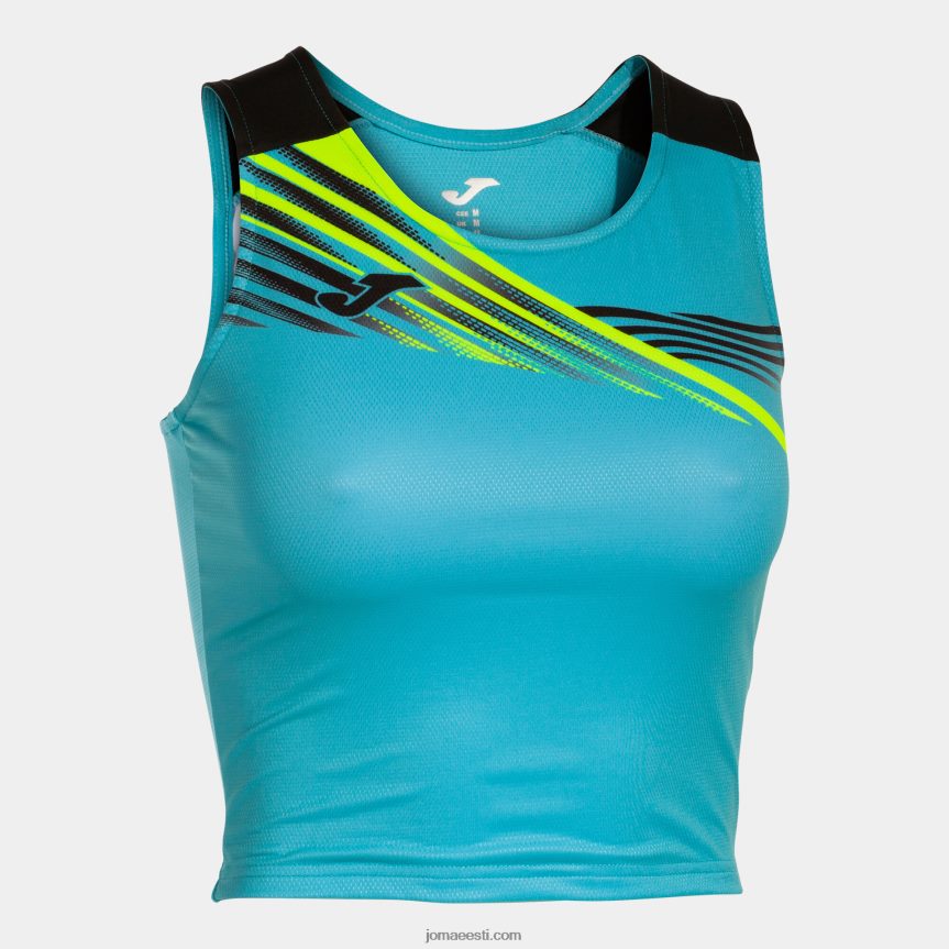 naised tank-top eliit x DJNBH3922 fluorestseeruv türkiissinine must Joma