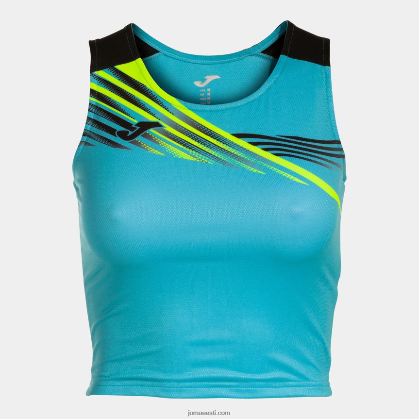 naised tank-top eliit x DJNBH3922 fluorestseeruv türkiissinine must Joma