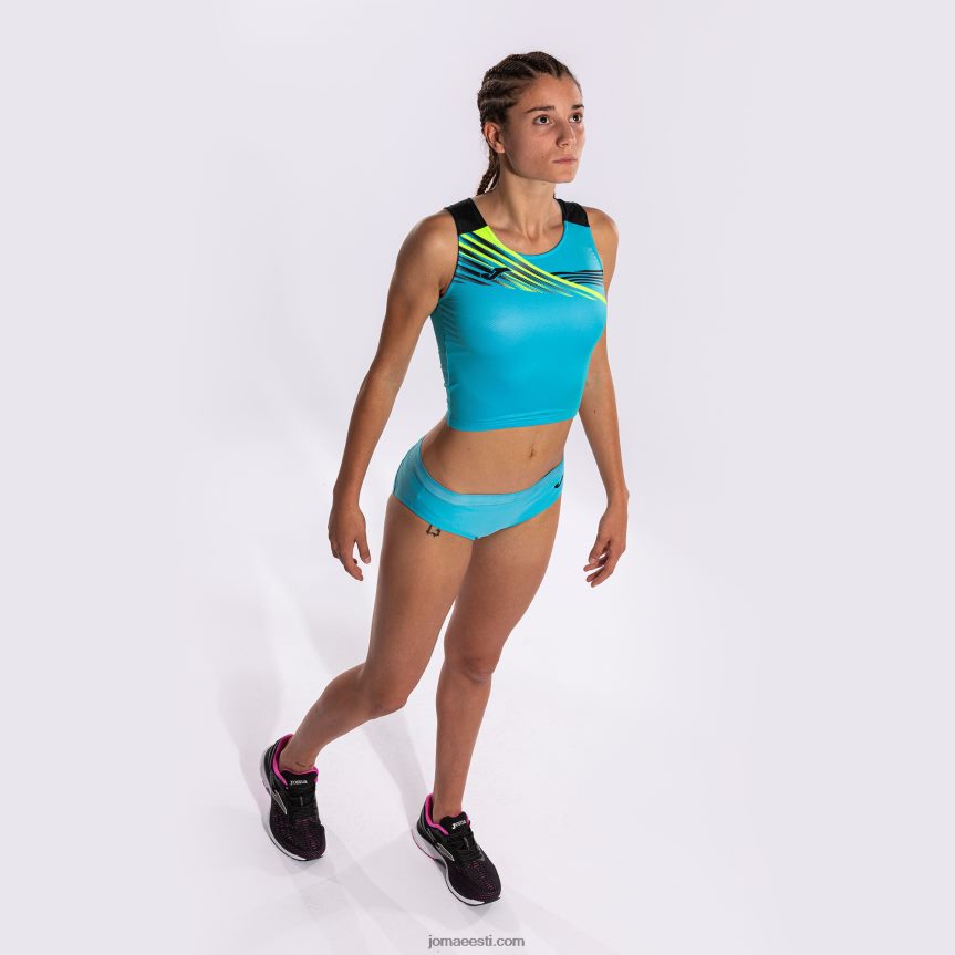 naised tank-top eliit x DJNBH3922 fluorestseeruv türkiissinine must Joma