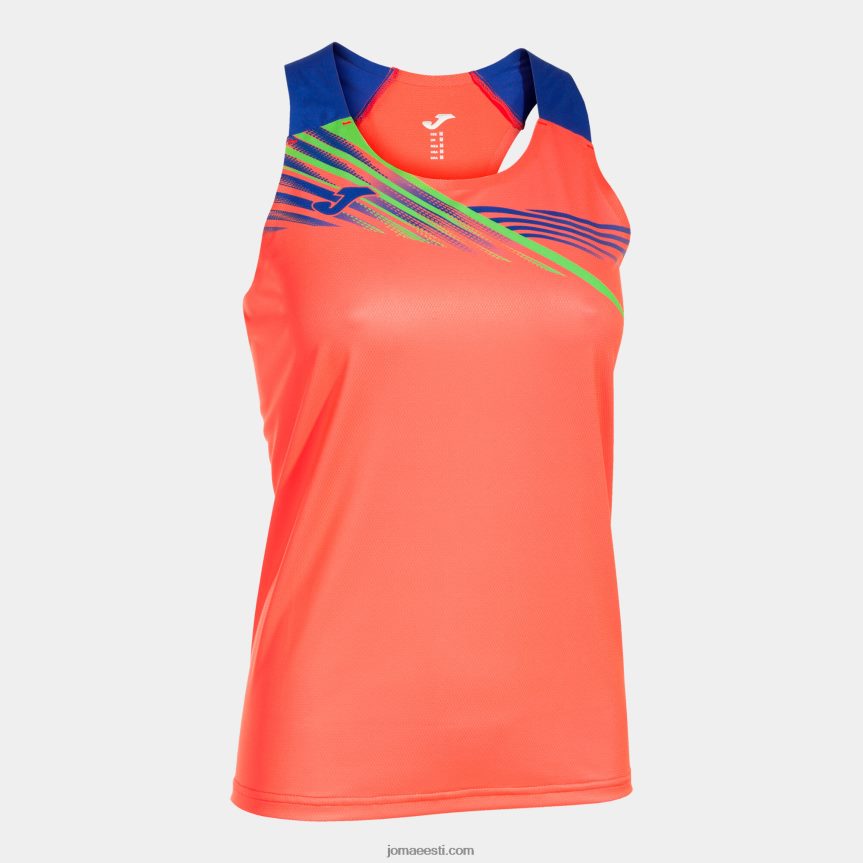 naised tank top eliit x DJNBH4060 fluorestseeruv korallisinine Joma