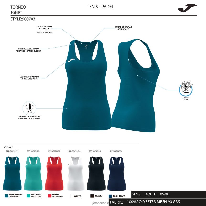 naised tank top siena ii DJNBH4061 mereväe sinine Joma
