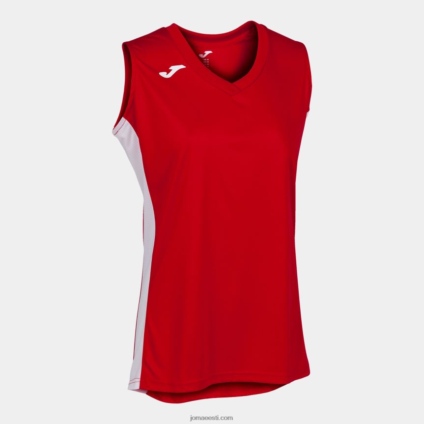 naised varrukateta t-särk cancha iii DJNBH3758 punane valge Joma