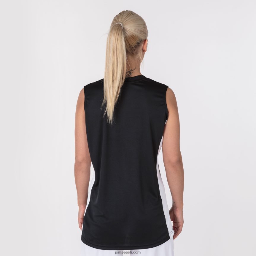 naised varrukateta t-särk cancha iii DJNBH4022 must valge Joma