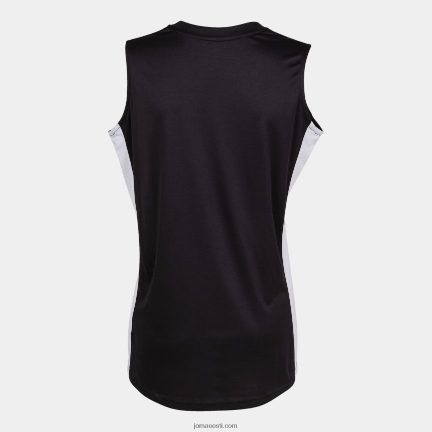 naised varrukateta t-särk cancha iii DJNBH4022 must valge Joma