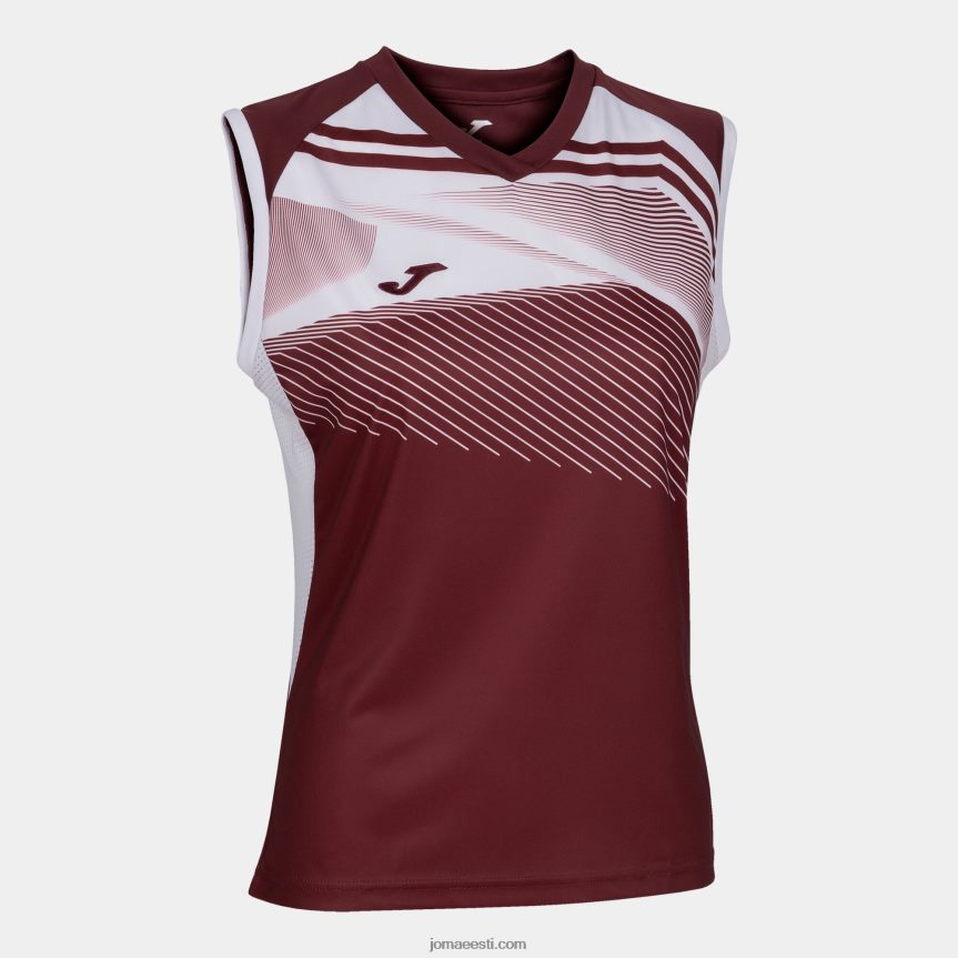 naised varrukateta t-särk supernova ii DJNBH2427 Burgundia valge Joma