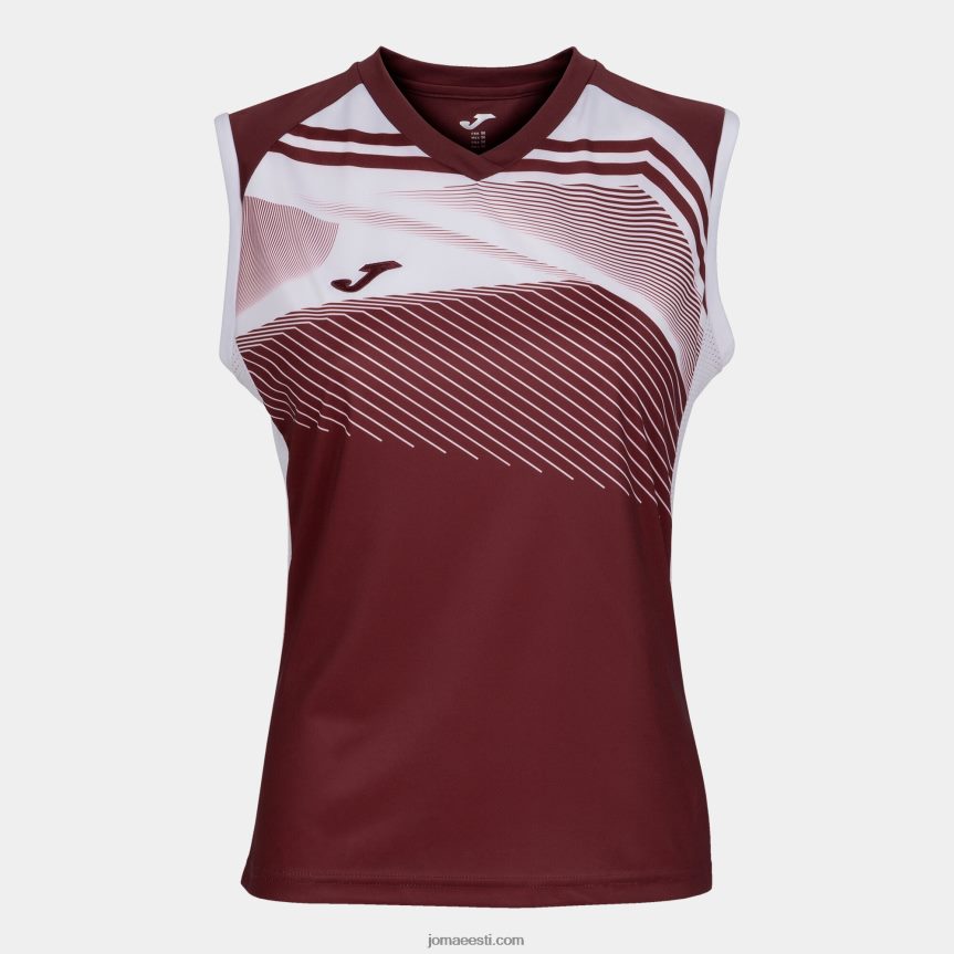 naised varrukateta t-särk supernova ii DJNBH2427 Burgundia valge Joma