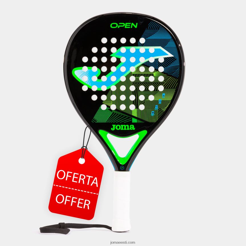 padel reket avatud DJNBH2499 must fluorestseeruv türkiissinine Joma