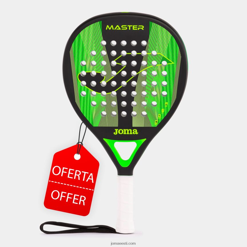 padel-reketimeister DJNBH460 must fluorestseeruv roheline Joma