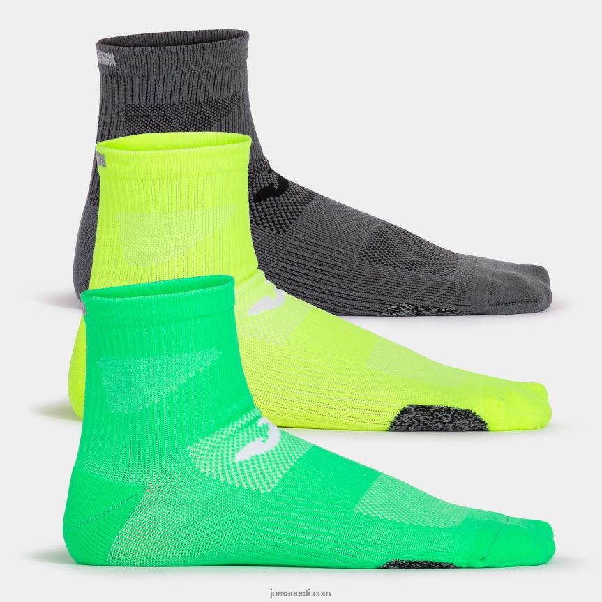 sokid jooksuõhtu DJNBH73 fluorestseeruv roheline hallkollane Joma